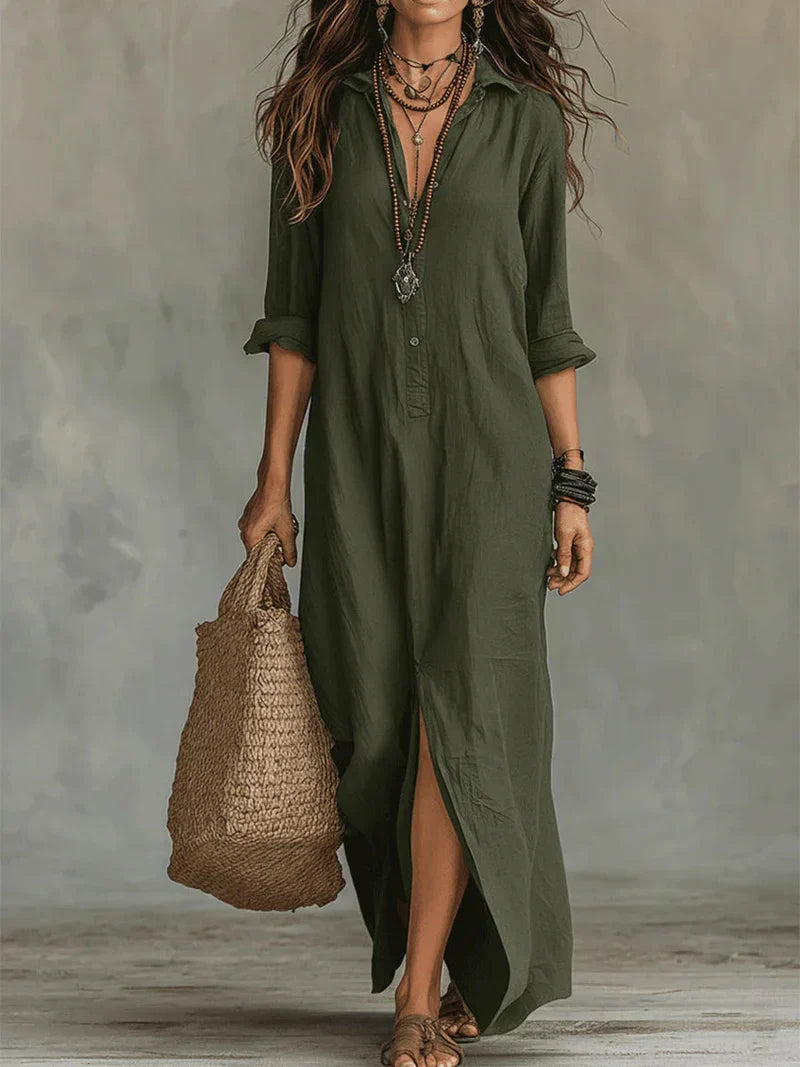 WILLOW | Robe Maxi Sans Effort à la Silhouette Flatteuse Polyvalente au quotidien