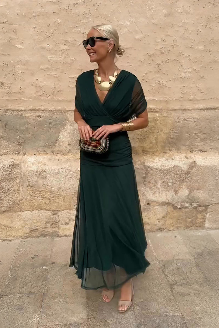 Louise | Robe Maxi de Fête Élégante à Col V