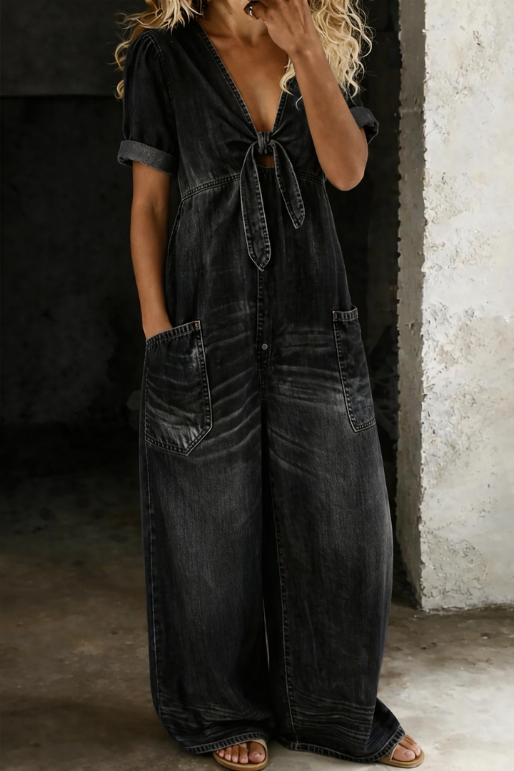 Maya™ | Combinaison denim col V