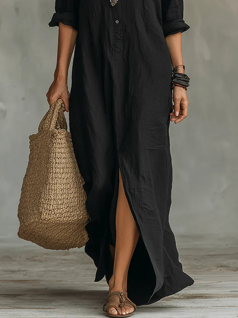 WILLOW | Robe Maxi Sans Effort à la Silhouette Flatteuse Polyvalente au quotidien