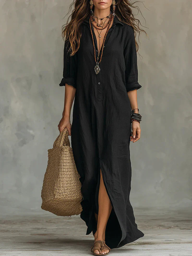WILLOW | Robe Maxi Sans Effort à la Silhouette Flatteuse Polyvalente au quotidien