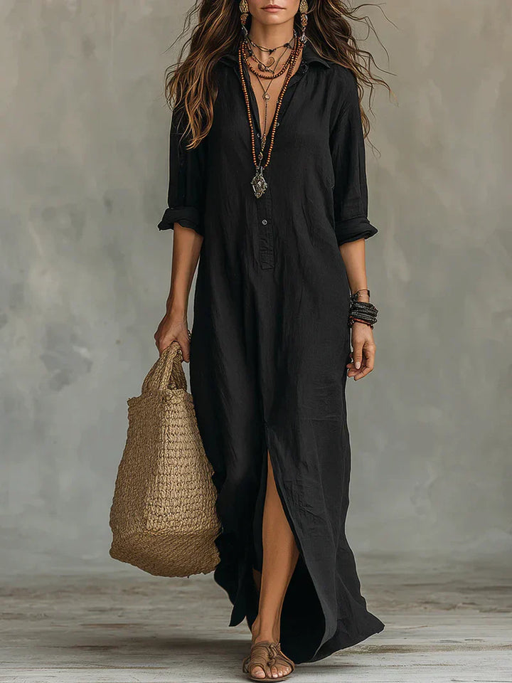 WILLOW | Robe Maxi Sans Effort à la Silhouette Flatteuse Polyvalente au quotidien