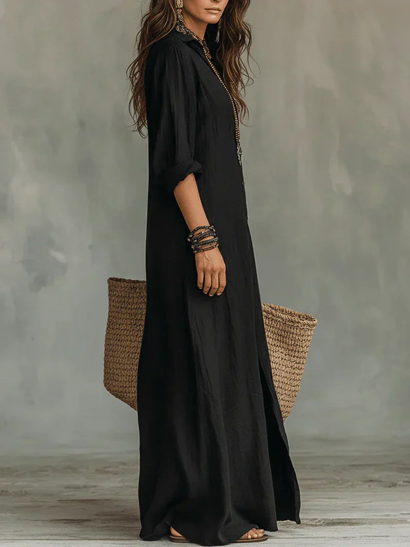 WILLOW | Robe Maxi Sans Effort à la Silhouette Flatteuse Polyvalente au quotidien